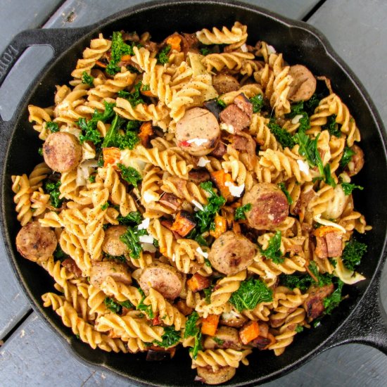 Chicken and sweet potato pasta