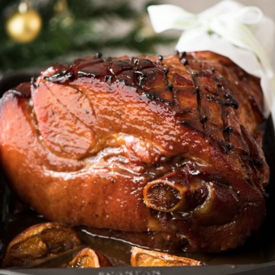 HAM WITH MAPLE BROWN SUGAR GLAZE