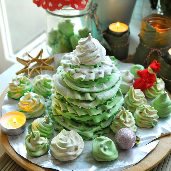 Pandan Meringue Christmas Tree