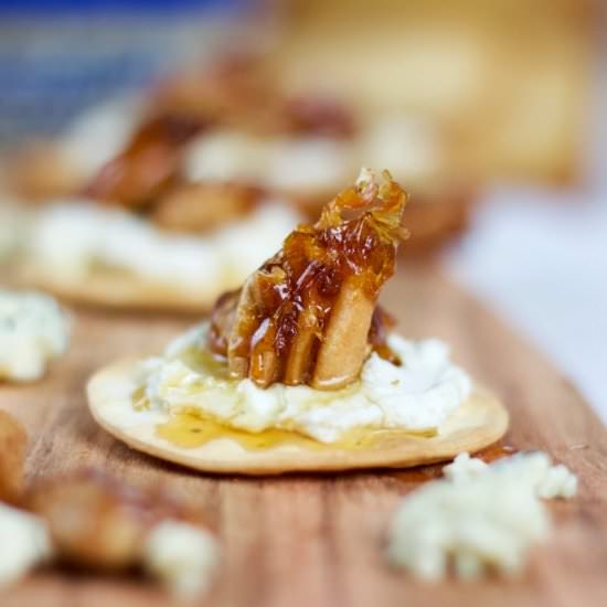 Pecan and Blue Cheese Crostini