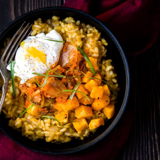 Kabocha Squash Risotto with Kimchi