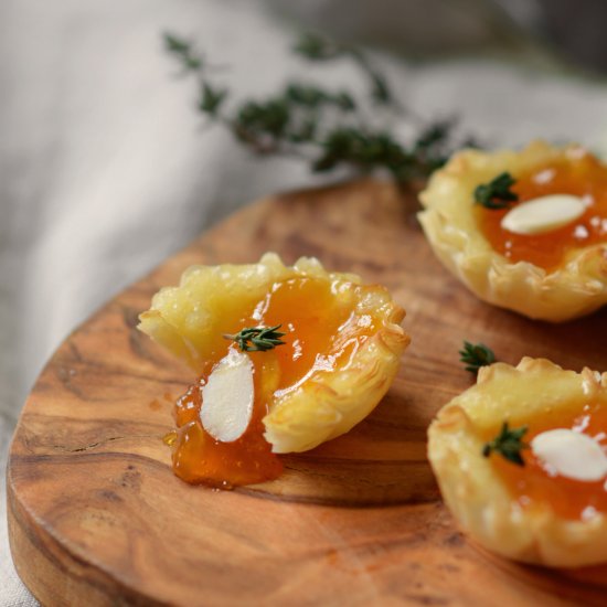 Almond, Apricot and Brie Cups