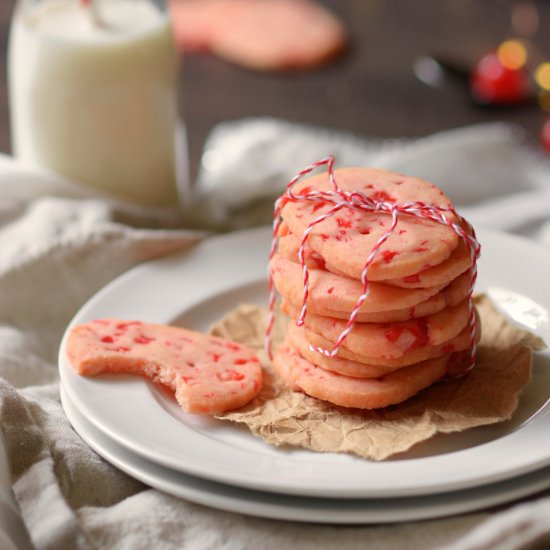 Cherry Almond Shortbread Cookies