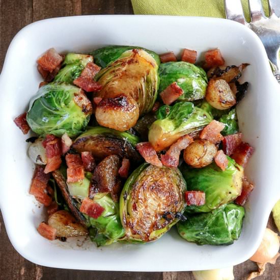 Brussels Sprouts Bacon & Onions