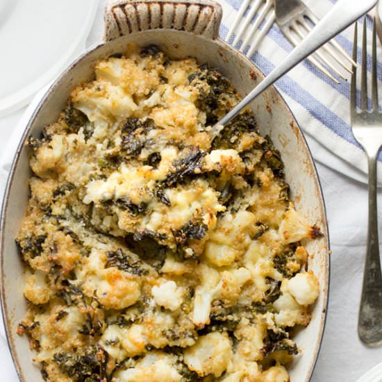 Cauliflower Kale Quinoa Casserole