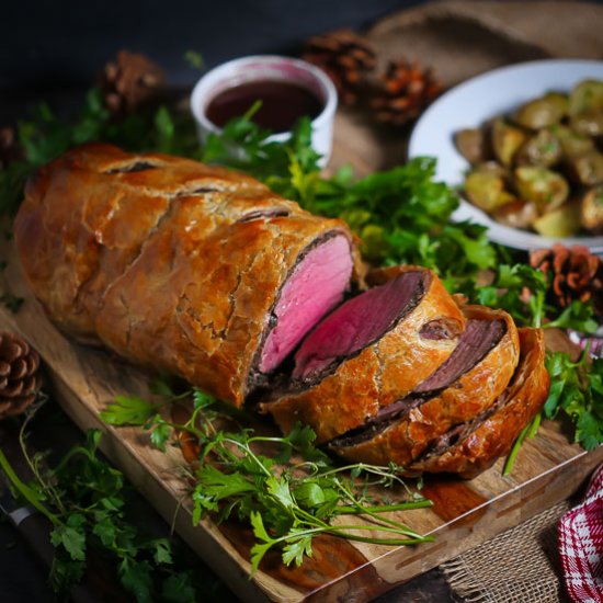 Beef Wellington with Red Wine Sauce