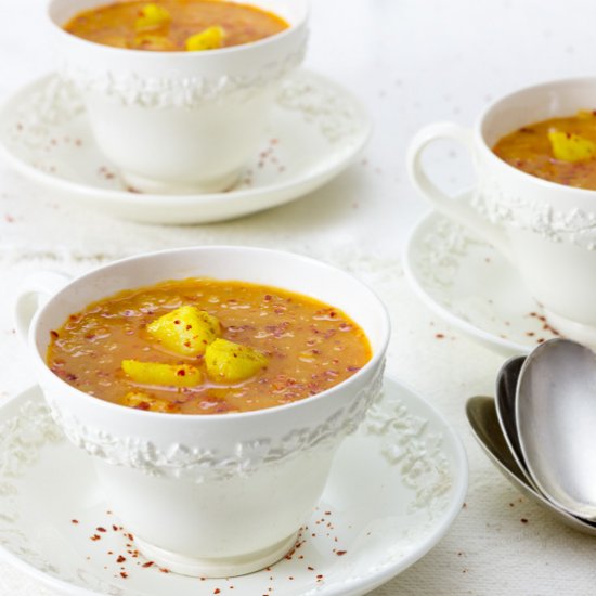 Red Lentil Carrot and Ginger Soup