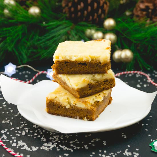 Gingerbread Cheesecake Blondies