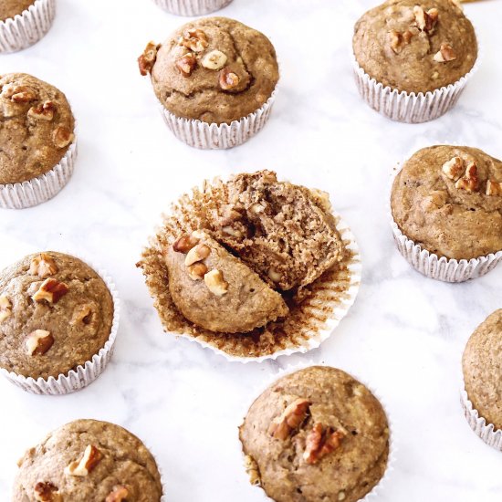 Healthy Banana Nut Muffins