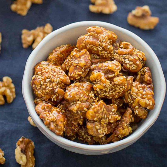 Sesame and Sugar Glazed Walnuts