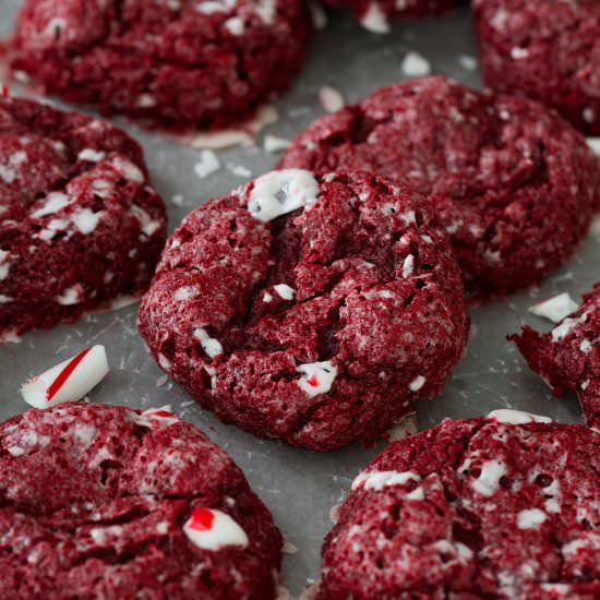 Red Velvet Peppermint Cookies