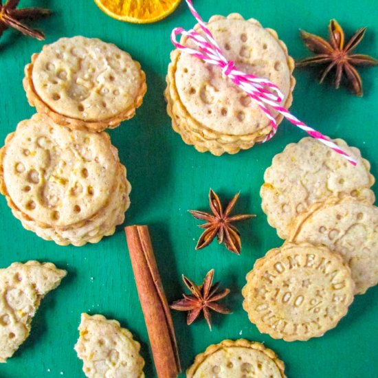 Orange Shortbread Stamped Cookies