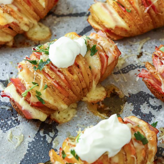 Loaded Hasselback Potatoes