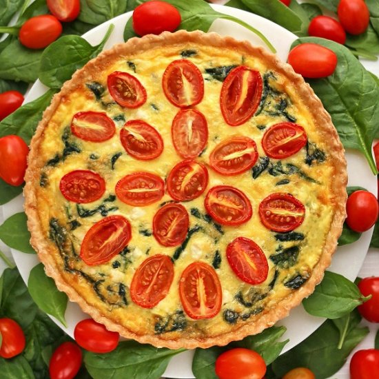 Spinach Feta Tomato Quiche