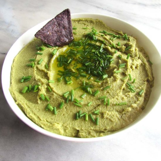 Homemade Garlic Chive Hummus