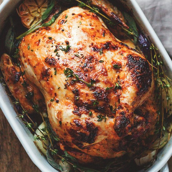 Mayonnaise Roasted Whole Chicken