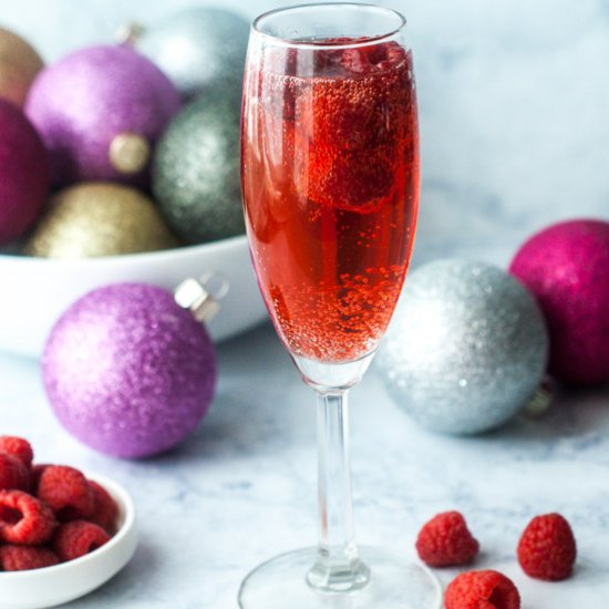 Low Carb Holiday Raspberry Mimosa