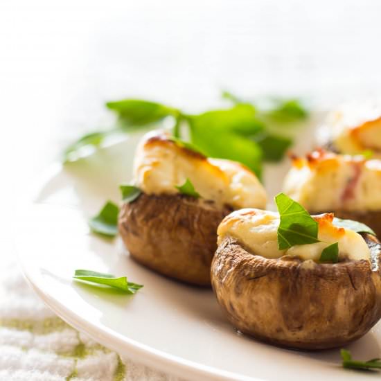 Bacon Blue Cheese Stuffed Mushrooms