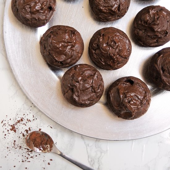 Chocolate muffins with cherries