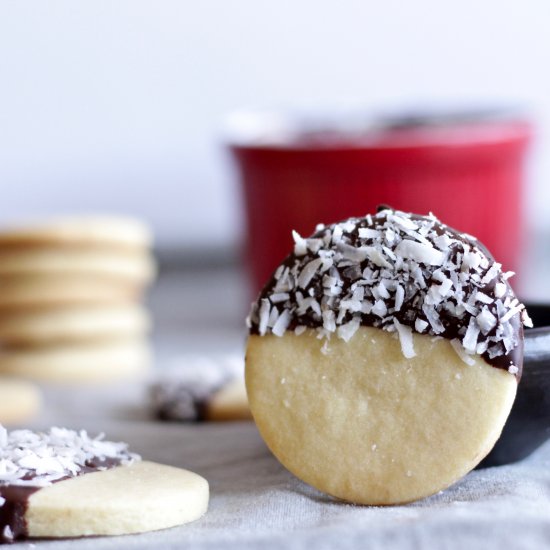 Sugar Cookies Dipped in Chocolate