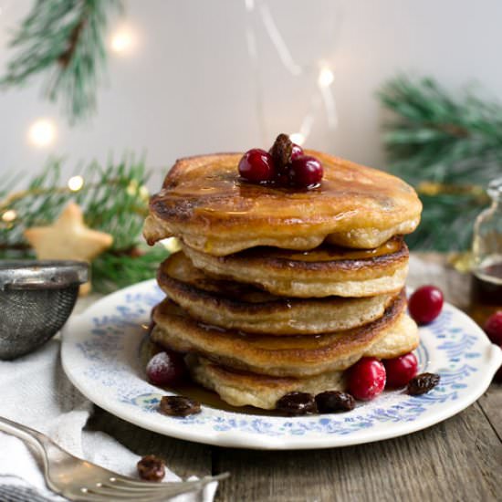 Rum & raisin pancakes