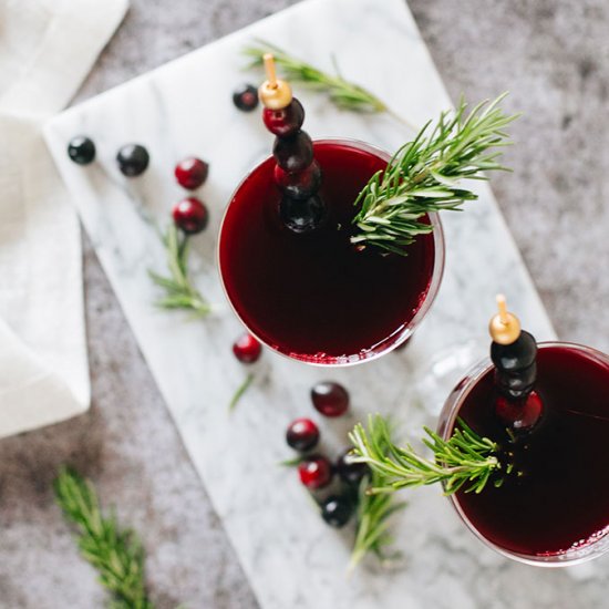 a festive amaro manhattan cocktail