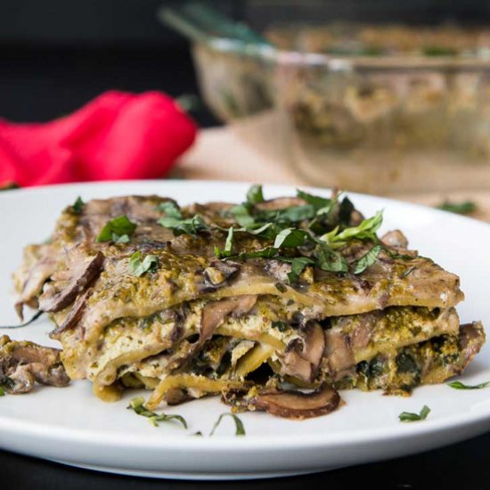 Vegan Spinach Mushroom Lasagna