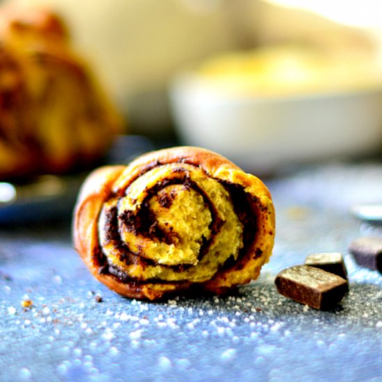 Chocolate Pumpkin Babka Rolls