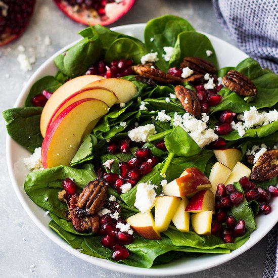 spinach apple pomegranate salad