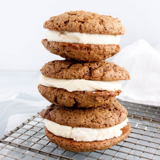 Gingerbread and Eggnog Whoopie Pies