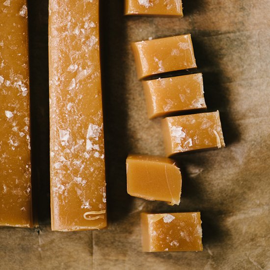 Soft and Chewy Salted Caramels