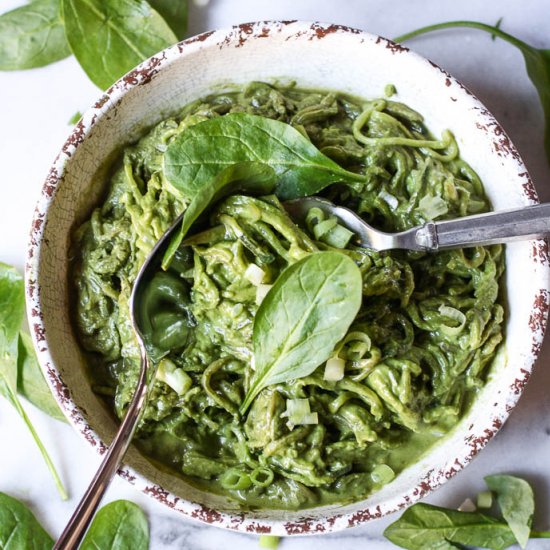 Zoodles With Creamy Avocado Pesto