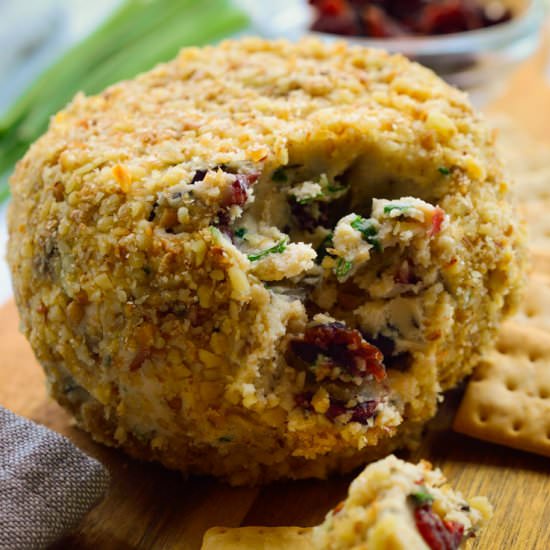 Cranberry Rosemary Vegan Cheese Ball