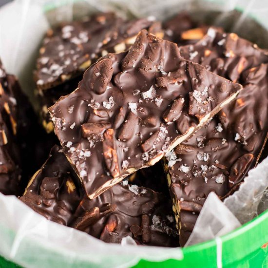 Dark Chocolate Sea Salt Almond Bark