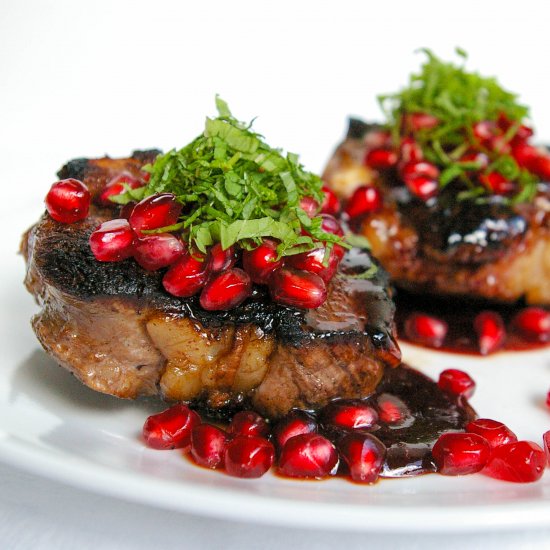 Pomegranate Glazed Lamb Loin Chops