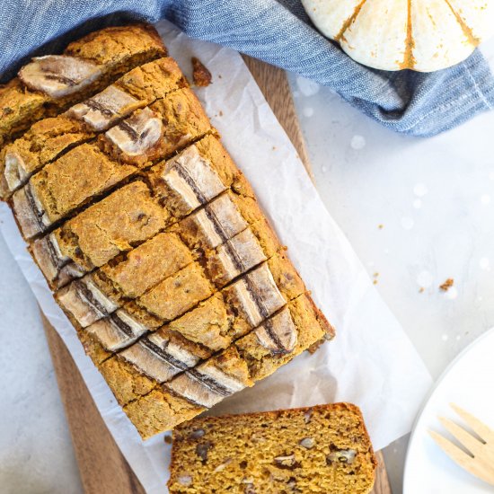 Healthy Pumpkin Banana Bread