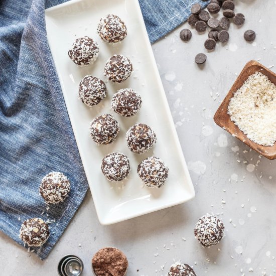 Dark Chocolate Coconut Energy Balls