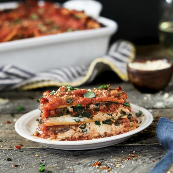 Vegan Spinach Mushroom Lasagna