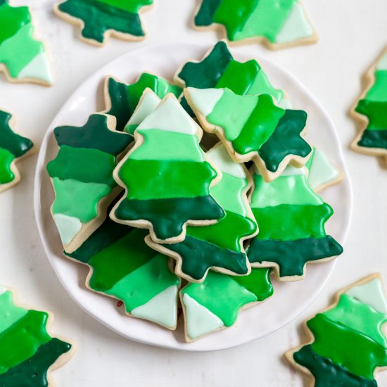 Ombre Christmas Tree Cookies