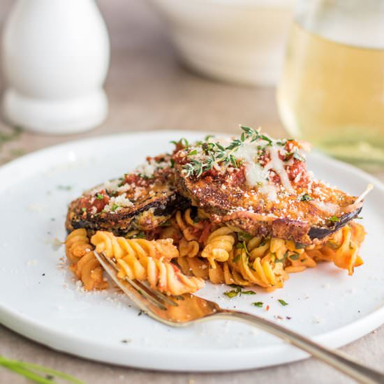 Baked Eggplant Parmesan Pasta