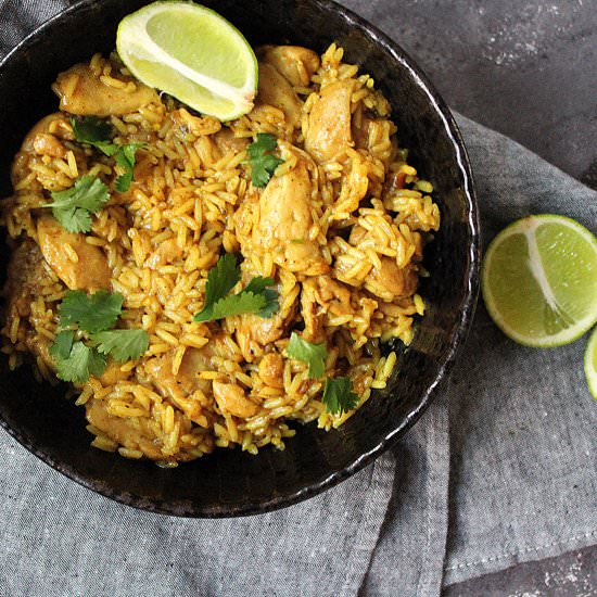 Thai flavored chicken and rice