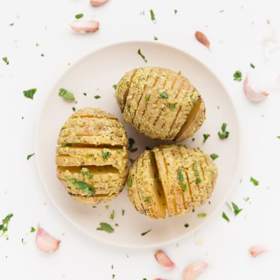 Vegan Hasselback Potatoes