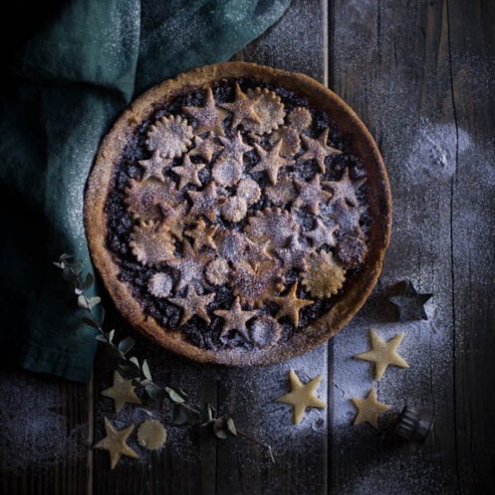 Mincemeat and marzipan tart