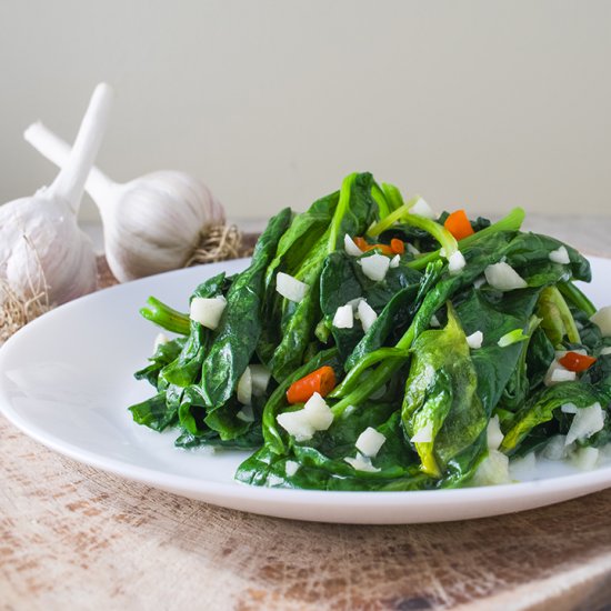 SPINACH STIR-FRY WITH GARLIC