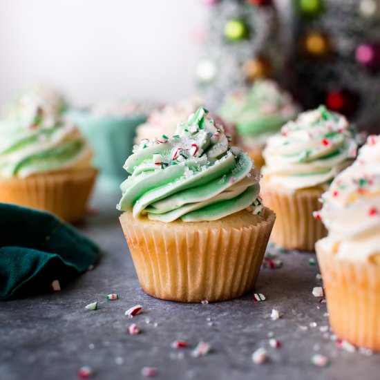 White Chocolate Peppermint Cupcakes