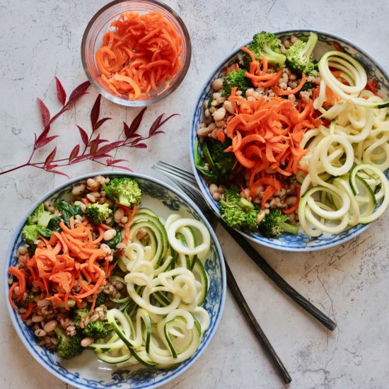 Veggie & Farro Spiralized Salad