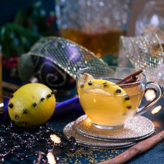 ginger cinnamon spiced hot toddy