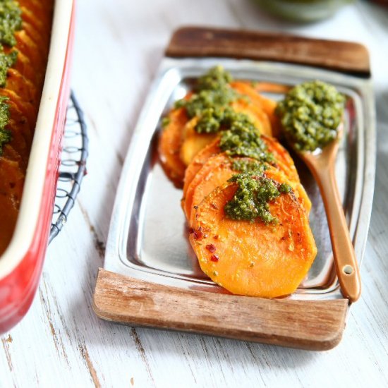 Baked Harissa Spiced Sweet Potato