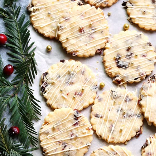 Cranberry Orange Shortbread Cookies