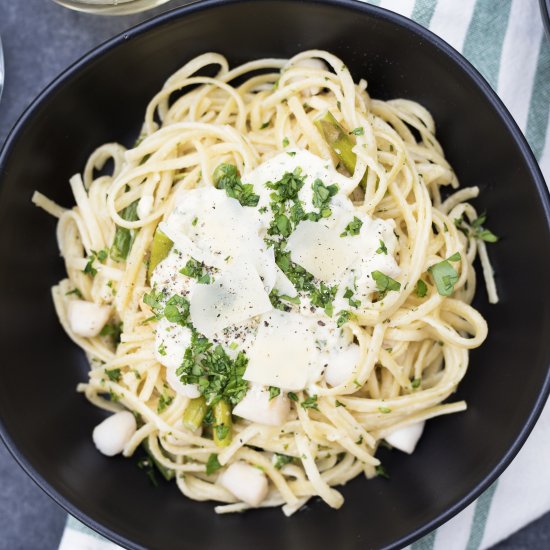 Scallops and Linguine